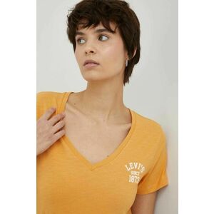 Bavlnené tričko Levi's oranžová farba vyobraziť