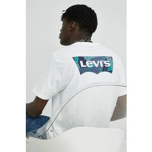 Bavlnené tričko Levi's biela farba, s potlačou vyobraziť