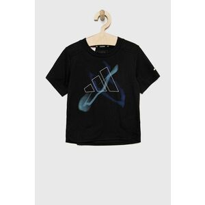Detské tričko adidas B HIIT GFX čierna farba, s potlačou vyobraziť