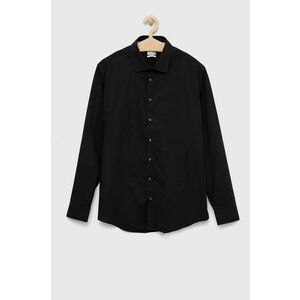 Bavlnená košeľa Seidensticker Pánska, čierna farba, regular, s klasickým golierom vyobraziť