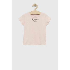 Detské bavlnené tričko Pepe Jeans Ružová farba vyobraziť