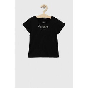 Detské bavlnené tričko Pepe Jeans Čierna farba vyobraziť