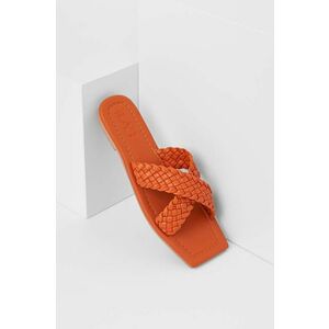 Kožené šľapky Answear Lab Dámske, oranžová farba vyobraziť