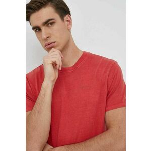 Bavlnené tričko Pepe Jeans Jacko červená farba, jednofarebné vyobraziť