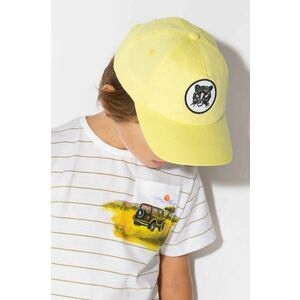 Detská čiapka Mayoral žltá farba biela, z tenkej pleteniny vyobraziť