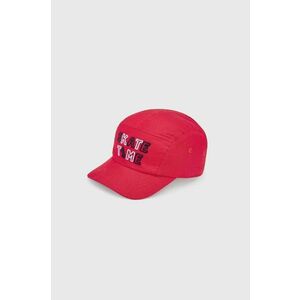 Detská čiapka Mayoral červená farba biela, z tenkej pleteniny vyobraziť