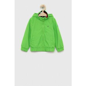 Detská bunda Tommy Hilfiger zelená farba vyobraziť