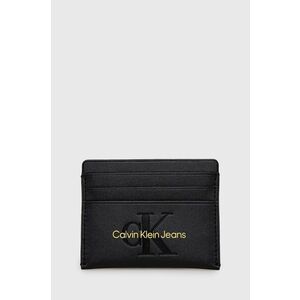 Puzdro na karty Calvin Klein Jeans dámsky, čierna farba vyobraziť