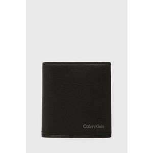 Kožená peňaženka Calvin Klein pánsky, hnedá farba vyobraziť