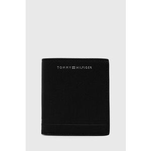 Kožená peňaženka Tommy Hilfiger pánsky, čierna farba vyobraziť