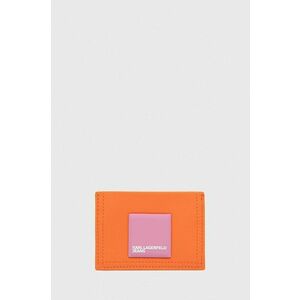 Puzdro na karty Karl Lagerfeld Jeans oranžová farba vyobraziť