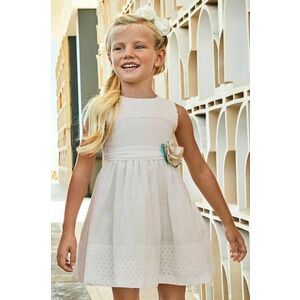 Dievčenské šaty Mayoral biela farba, mini, áčkový strih vyobraziť