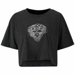 Tričká s krátkym rukávom Ed Hardy Tiger glow crop top black vyobraziť