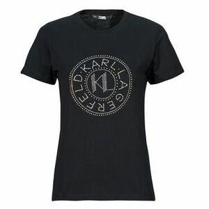 Tričká s krátkym rukávom Karl Lagerfeld rhinestone logo t-shirt vyobraziť