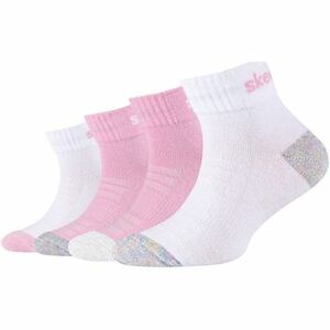 Športové ponožky Skechers 4PPK Girls Mesh Ventilation Quarter Socks vyobraziť