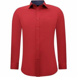 červená pánska košeĺa s dlhým rukávom vyobraziť