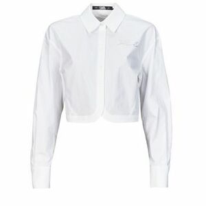 Košele a blúzky Karl Lagerfeld crop poplin shirt vyobraziť
