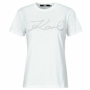 Tričká s krátkym rukávom Karl Lagerfeld rhinestone logo t-shirt vyobraziť