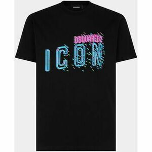 Mikiny Dsquared T-Shirt Pixeled Icon Cool Fit Tee noir vyobraziť