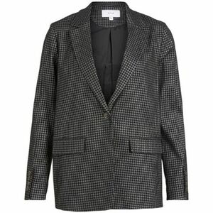 Kabáty Vila Coat Shine L/S - Black/Silver vyobraziť