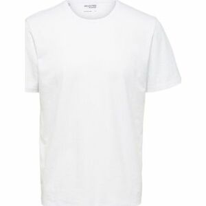 Tričká a polokošele Selected Noos Pan Linen T-Shirt - Bright White vyobraziť