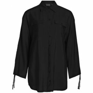 Blúzka Vila Klaria Oversize Shirt L/S - Black vyobraziť