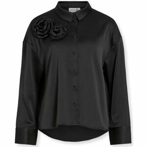 Blúzka Vila Medina Rose Shirt L/S - Black vyobraziť