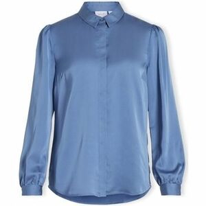 Blúzka Vila Noos Shirt Ellette Satin - Coronet Blue vyobraziť