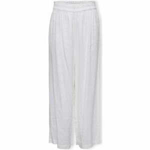 Nohavice Only Noos Tokyo Linen Trousers - Bright White vyobraziť