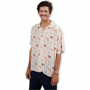 Košele s dlhým rukávom Brava Fabrics Buffet Aloha Shirt - Sand vyobraziť