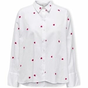 Blúzka Only New Lina Grace Shirt L/S - Bright White/Heart vyobraziť
