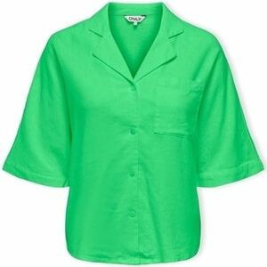 Blúzka Only Caro Loose Shirt S/S - Summer Green vyobraziť