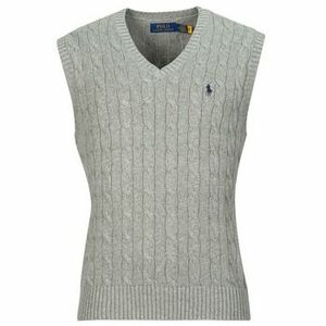 Svetre Polo Ralph Lauren PULL COTON CABLE COL V SANS MANCHE vyobraziť