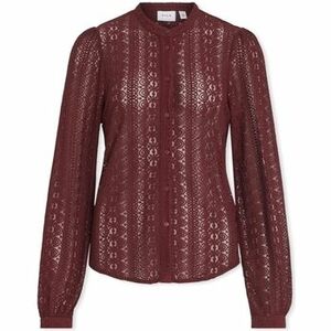 Blúzka Vila Noos Chikka Lace Shirt L/S - Cabernet vyobraziť