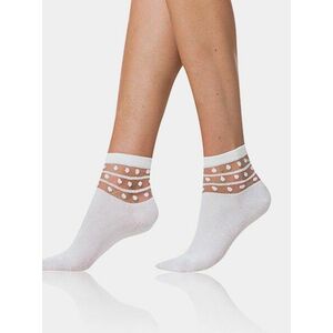 Biele dámske ponožky s ozdobným detailom Bellinda TRENDY COTTON SOCKS vyobraziť