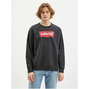 Čierna pánska mikina s potlačou Levi's® Graphic Crew Neck vyobraziť