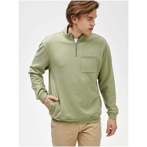 Mikina half-zip sweat Zelená vyobraziť