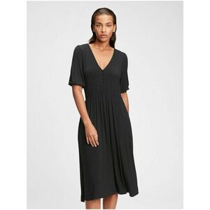 Šaty three-quarter sleeve midi dress Čierna vyobraziť