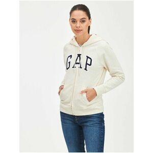 Béžová dámska mikina GAP Logo full-zip hoodie vyobraziť