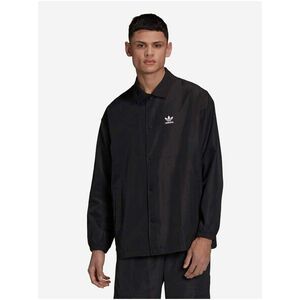 Čierna pánska vzorovaná košeľová ľahká bunda adidas Originals Coach Jacket vyobraziť