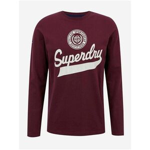 Vínové pánske tričko s potlačou Superdry vyobraziť