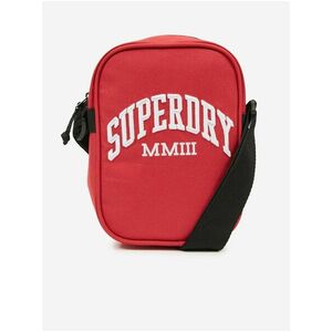 Červená pánska malá crossbody taška s nápisom Superdry Side Bag vyobraziť