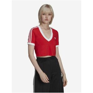 Červený dámsky crop top adidas Originals vyobraziť