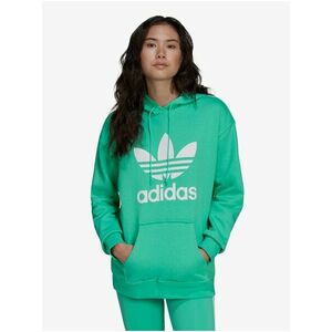 Zelená dámska vzorovaná mikina s kapucou adidas Originals vyobraziť