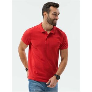 Červené pánske basic polo tričko Ombre Clothing vyobraziť