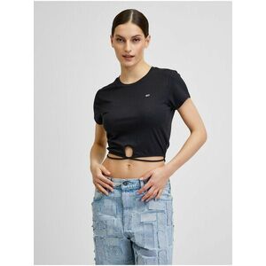 Čierny dámsky crop top Tommy Jeans vyobraziť