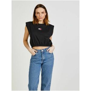 Čierne dámske cropped tričko Tommy Jeans vyobraziť