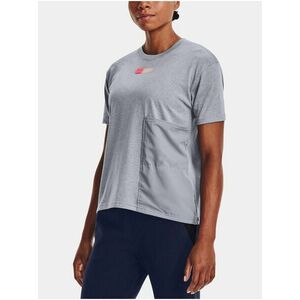 Šedé dámske tričko Under Armour Live Woven Pocket Tee vyobraziť