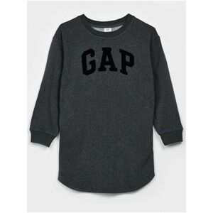 Šedé dievčenské šaty logo GAP french terry vyobraziť