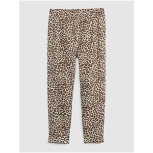 Hnedé dievčenské legíny GAP organic capri leopard vyobraziť